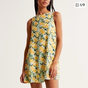 Abercrombie Open-Back Flowy Lemon Dress
